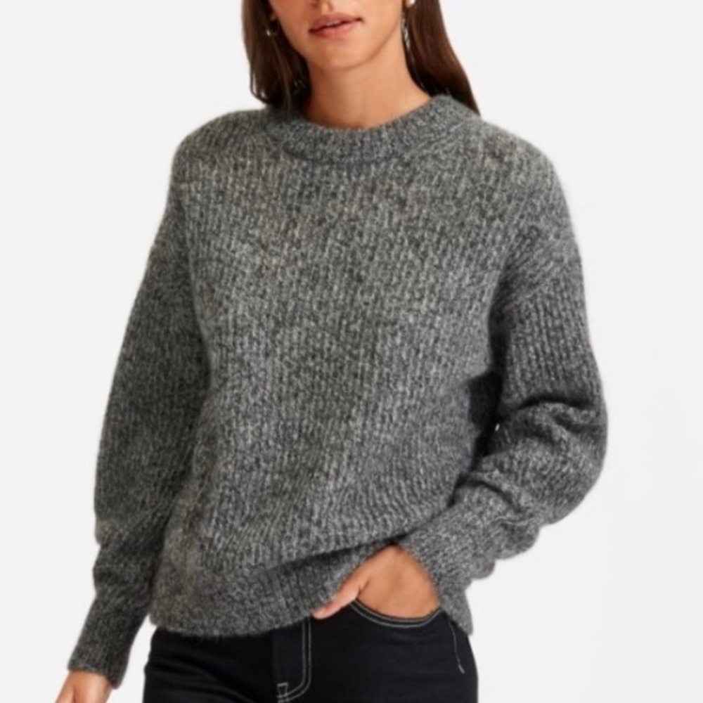 Everlane Oversized Alpaca Crew Neck Sweater Gray